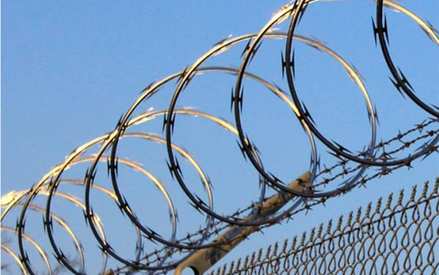 With chain link fence