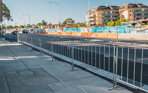 Crowd control barrier for roads.